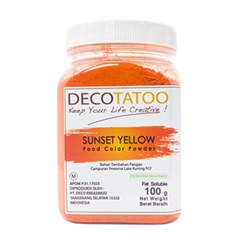 Decotatoo Sunset Yellow Color Powder Oil Soluble 100gr