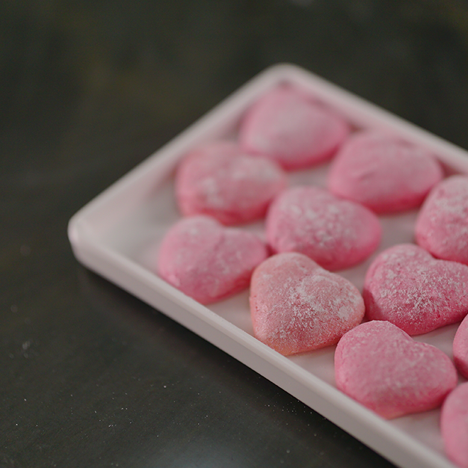 Pink Heart Almond Cookies