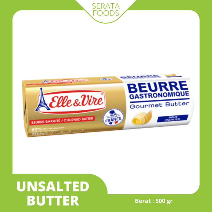 Elle Vire Elle Vire Unsalted Butter 82% 500gr (Kalimantan Area)