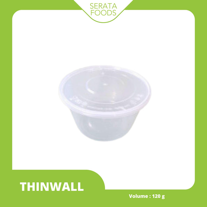 Wadah Saus Thinwall Sauce Cup 4 Oz Dengan Tutup (120 ml)
