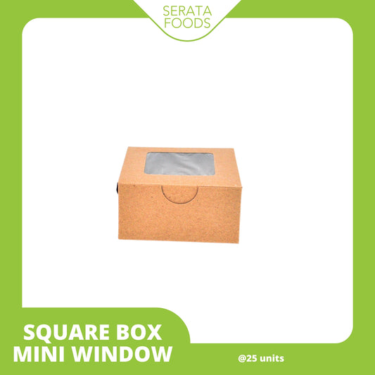 SBMW Square Box Mini (Window) @25 units / Box Kertas Mini