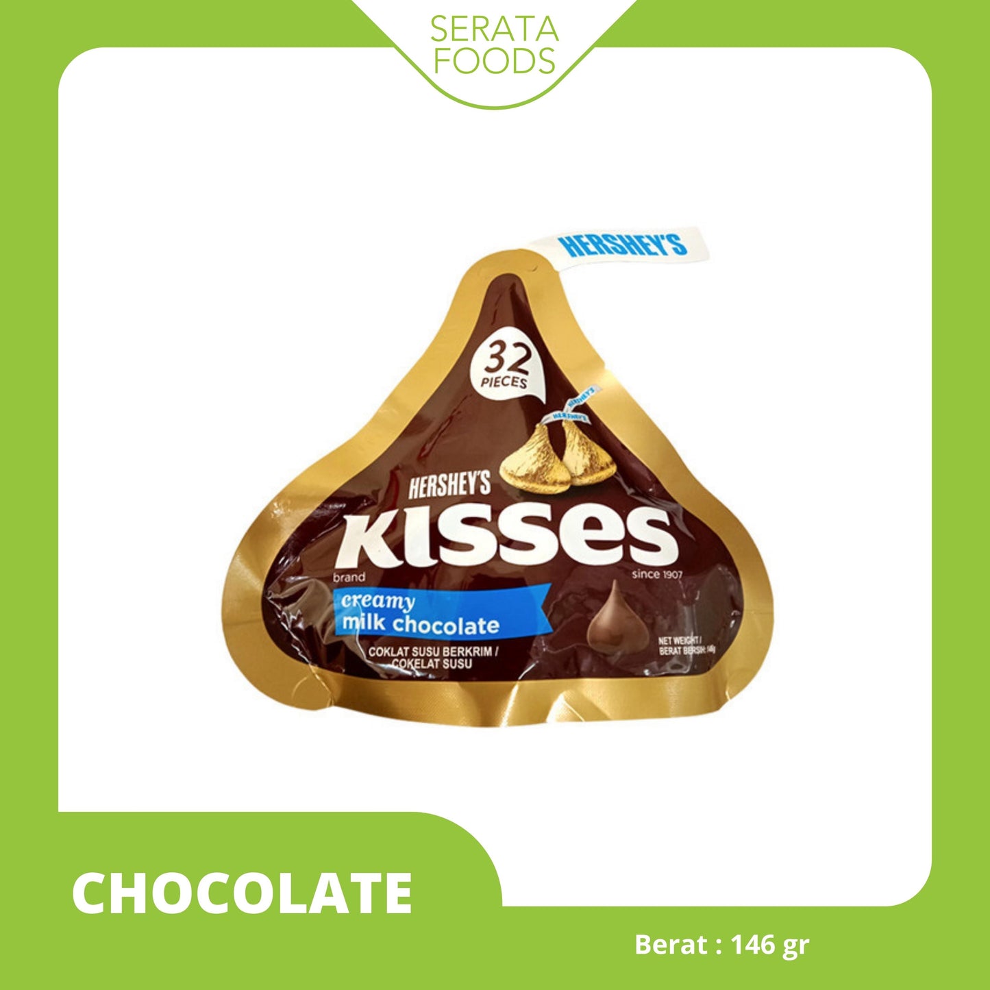 Hershey's Kisses Creamy Milk Chocolate 146 gr