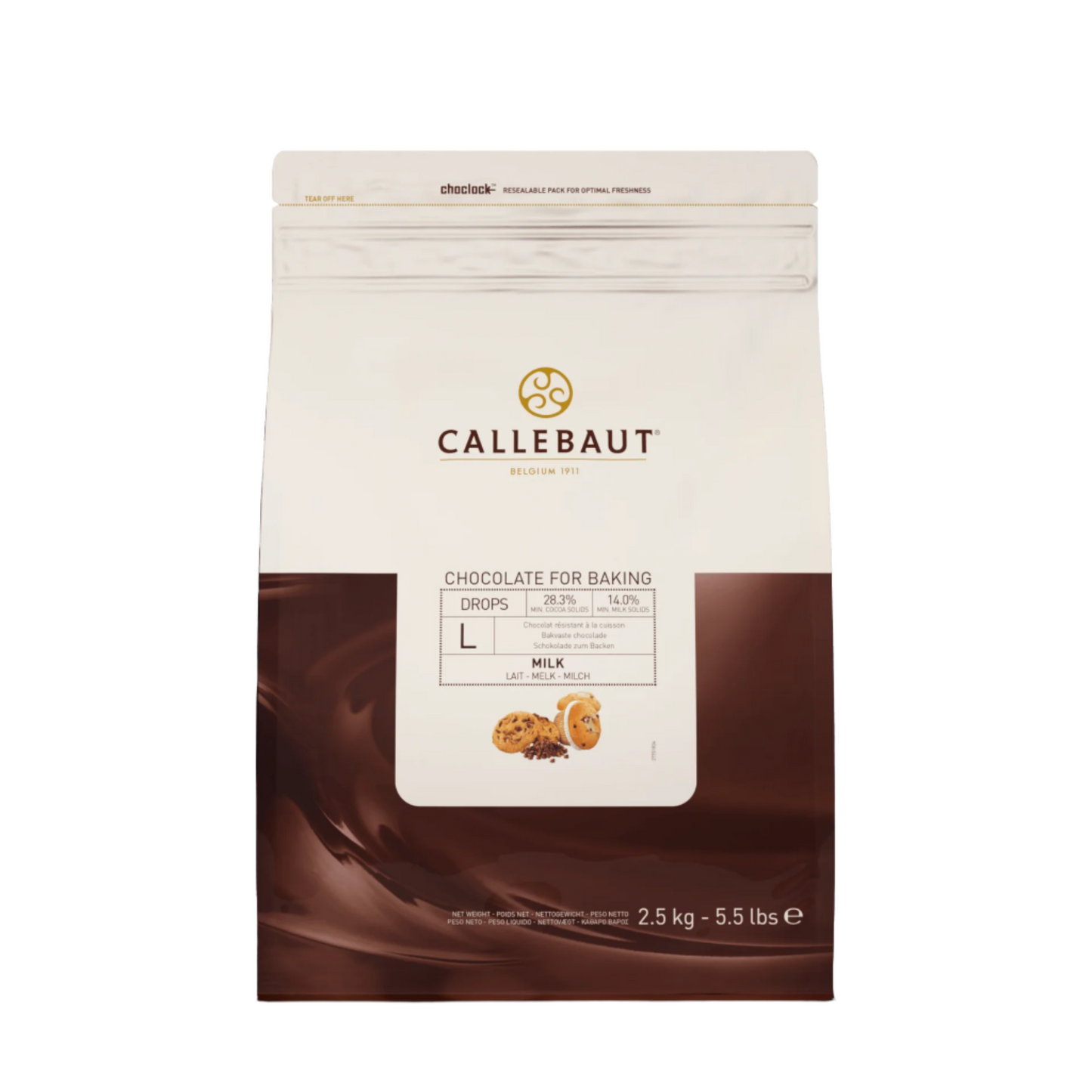 IC75X33E4U70 Barry Callebaut Milk Chocolate Baking Chips 2.5kg