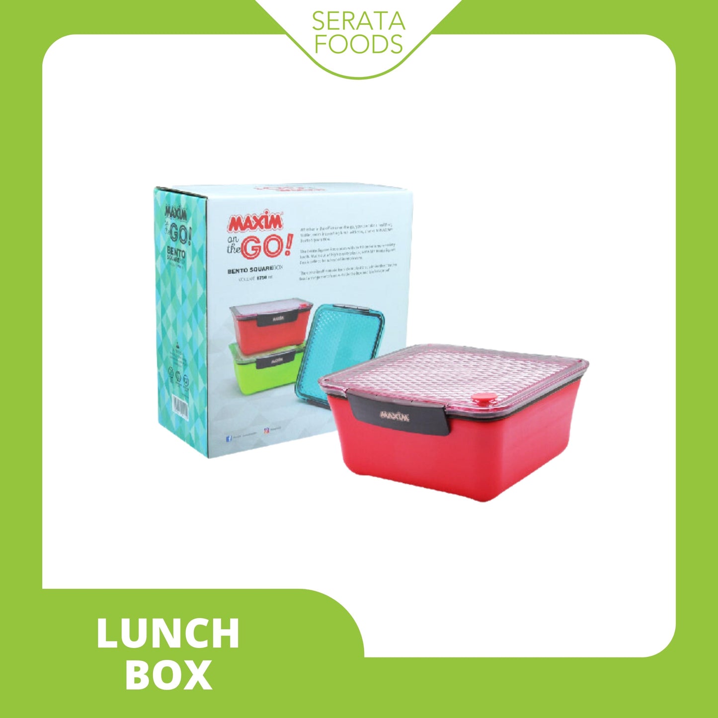 Maxim MBSQ1,75L Lunch Box Bento Square Box 1.75L