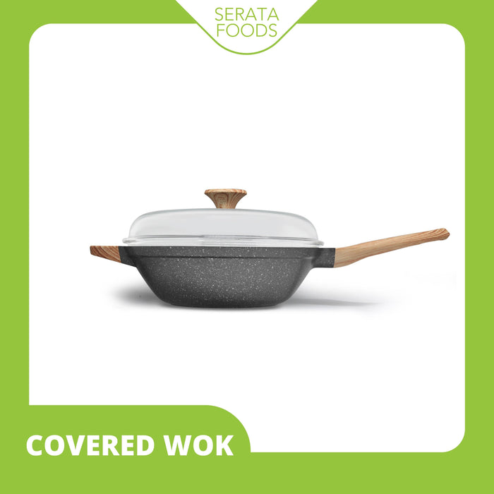 Maxim Eclipse NECLWK30DPS 30 cm Covered Wok with Glass Lid