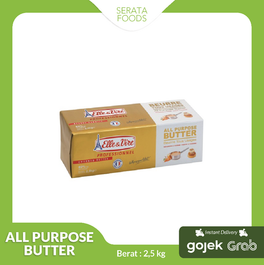 Elle Vire 146914 All Purpose Unsalted Butter 82% 2.5 Kg