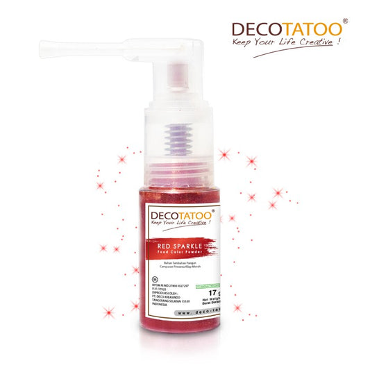 Decotatoo Red Sparkle Color Powder Spray 17gr