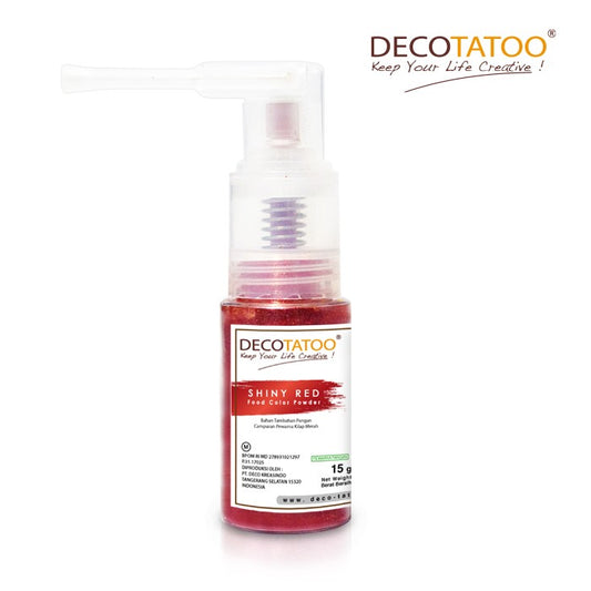 Decotatoo Shiny Red Color Powder Spray 17gr