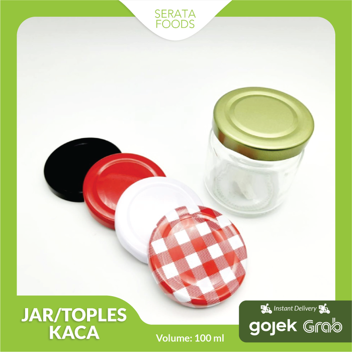 Jar/Toples Kaca Kotak 100 ml (X100)