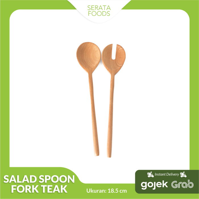 Buona Serata BSSSFT Salad Spoon Fork Teak