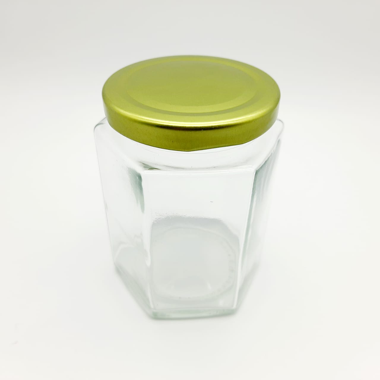 Jar/Toples Kaca Heksagon 300 ml