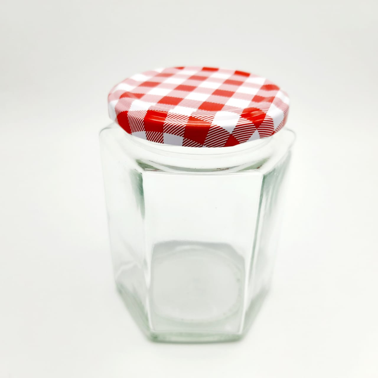 Jar/Toples Kaca Heksagon 300 ml