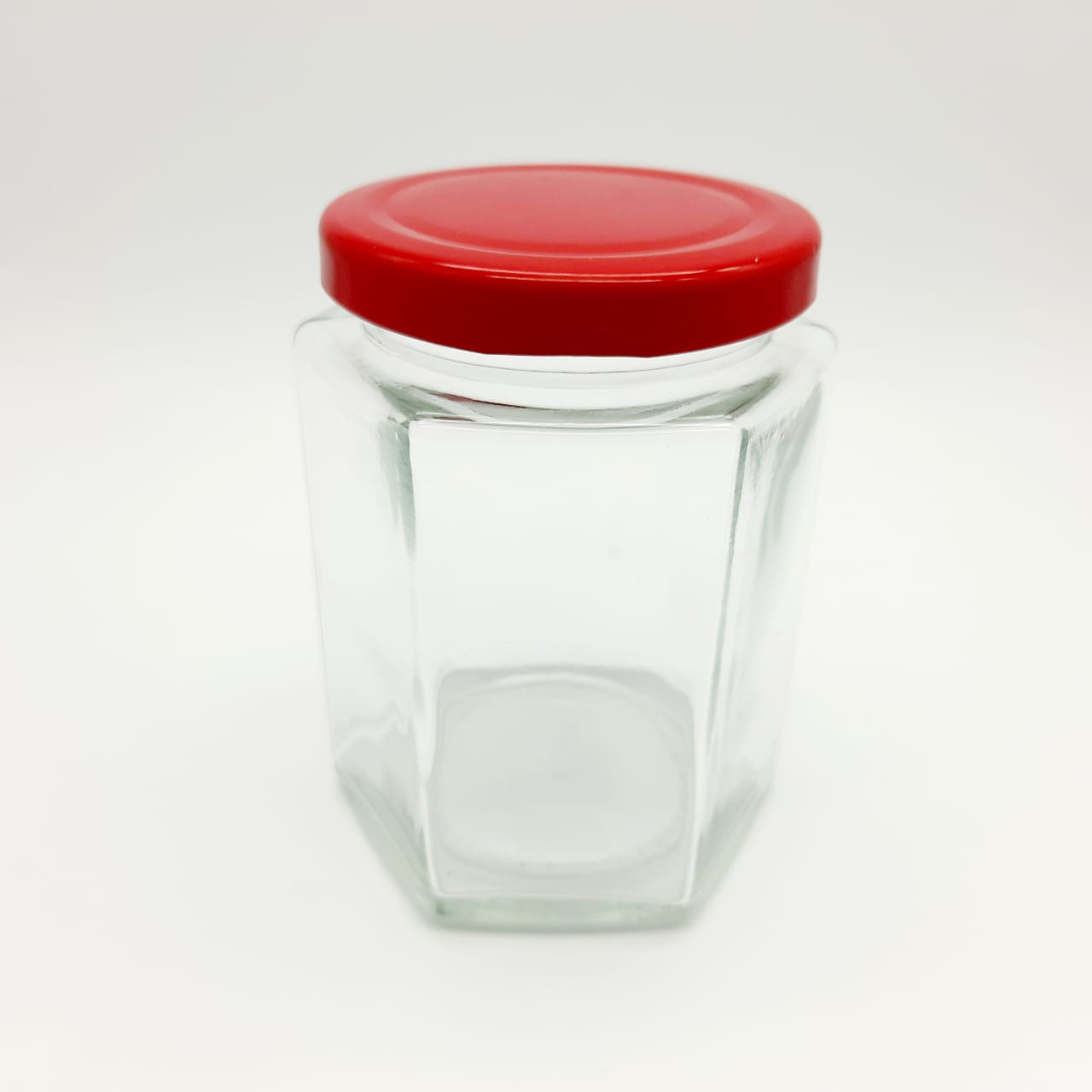 Jar/Toples Kaca Heksagon 300 ml