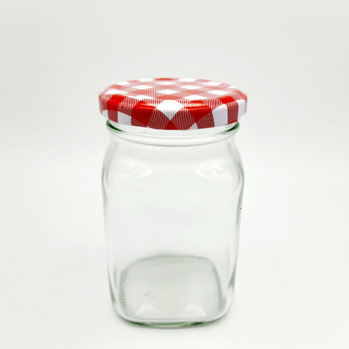 Jar/Toples Kaca Kotak Tinggi 230 ml (C172)