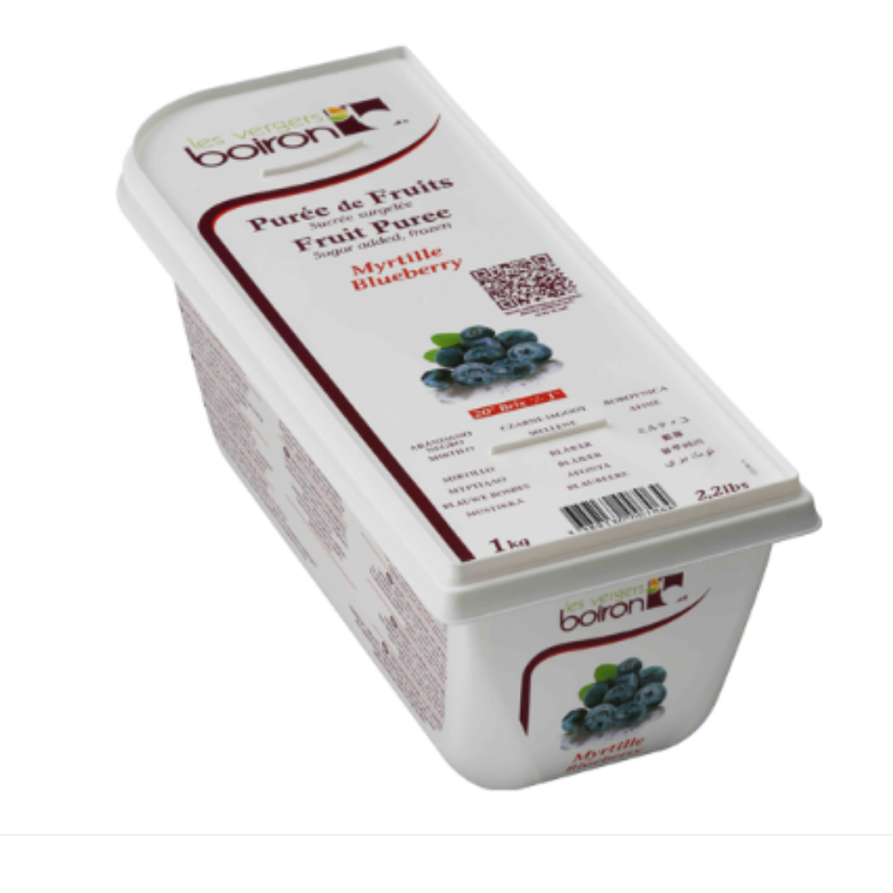 Les Verges Boiron 101663 Fruit Puree Blueberry 1kg - SerataFoods