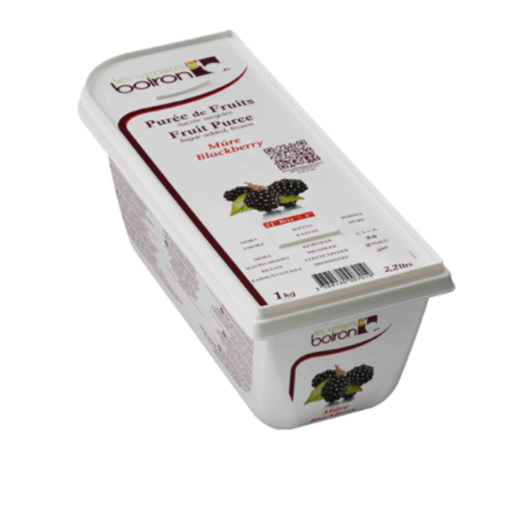 Les Verges Boiron 119290 Fruit Puree Blackberry 1kg - SerataFoods