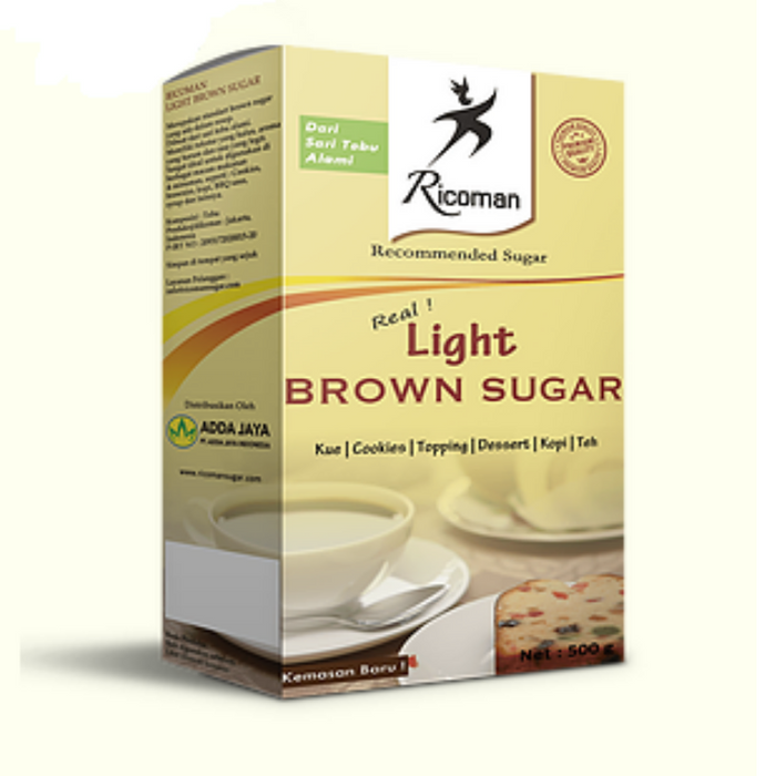 Ricoman LBS24500 Light Brown Sugar 24x500gr - SerataFoods
