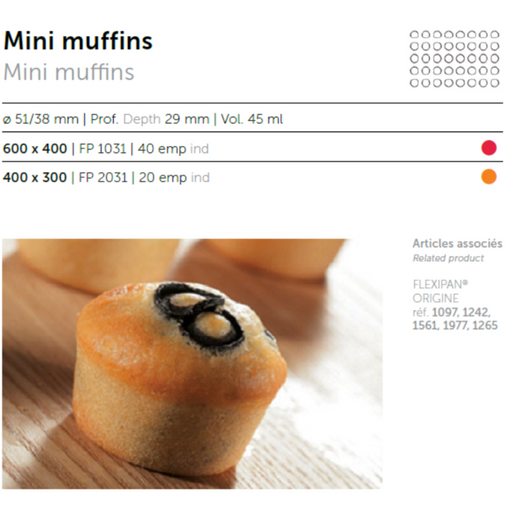 Flexipan FP2031 Mini-Muffins 20 Mould - SerataFoods