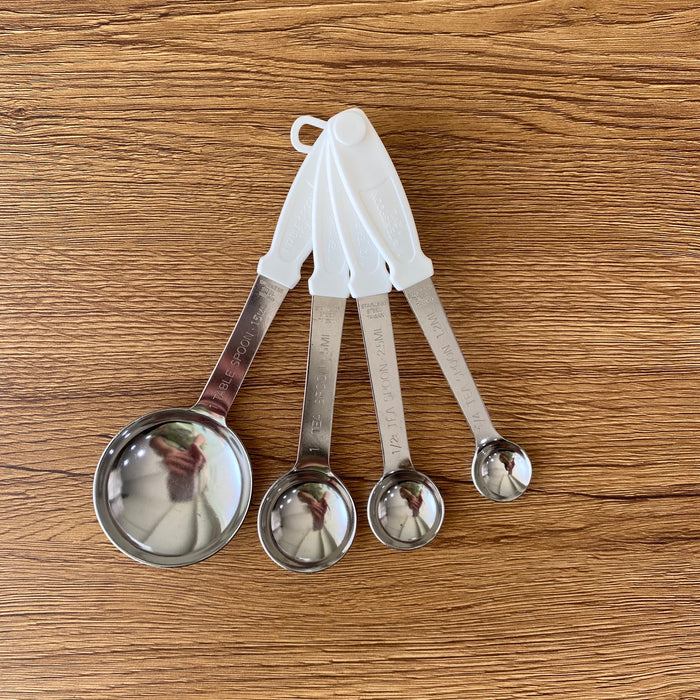 Sanneng SN4693 Stainless Steel Measuring Spoons 4pcs w Plastic Handle - SerataFoods